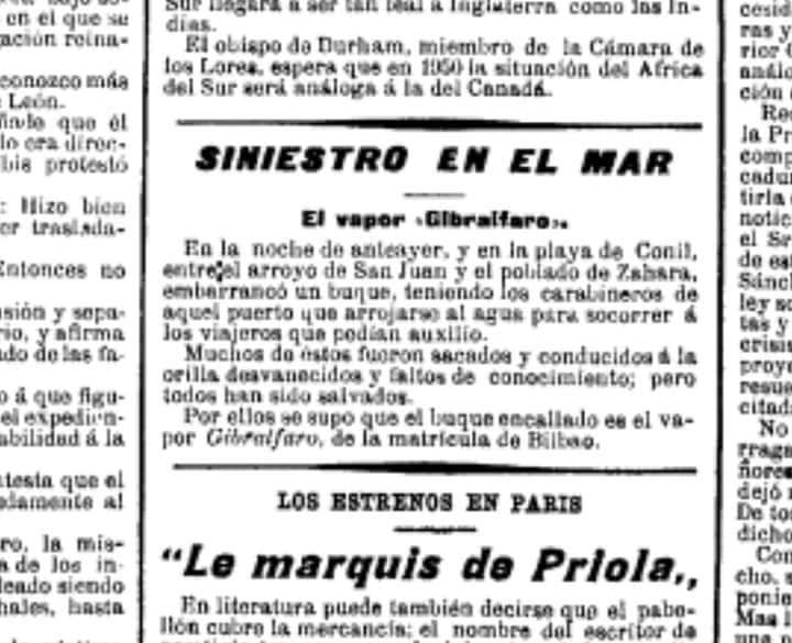 Naufragio del Vapor Gibralfaro